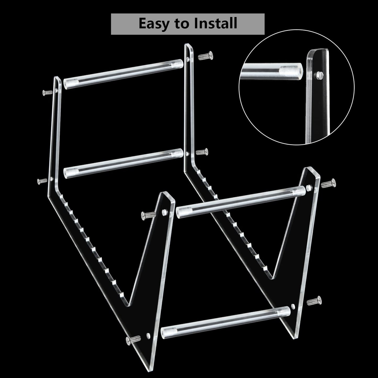 YAYODS Clear Vinyl Record Storage - Premium Acrylic Display Stand for up to 50 LPs, Concise Desktop Album Storage Holder