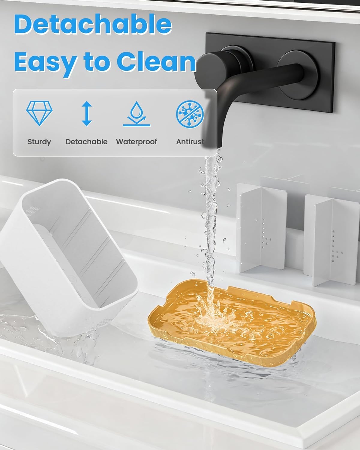 5 Slots Detachable Toothbrush Holder Set - for Bathroom Countertop