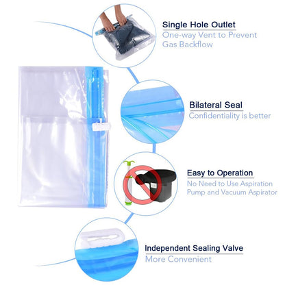 ALMING Compression Bags for Travel - 12 Pack Space Saver Bags - No Vacuum or Pump Needed - Vacuum Storage Bags for Travel Accessories - Transparent