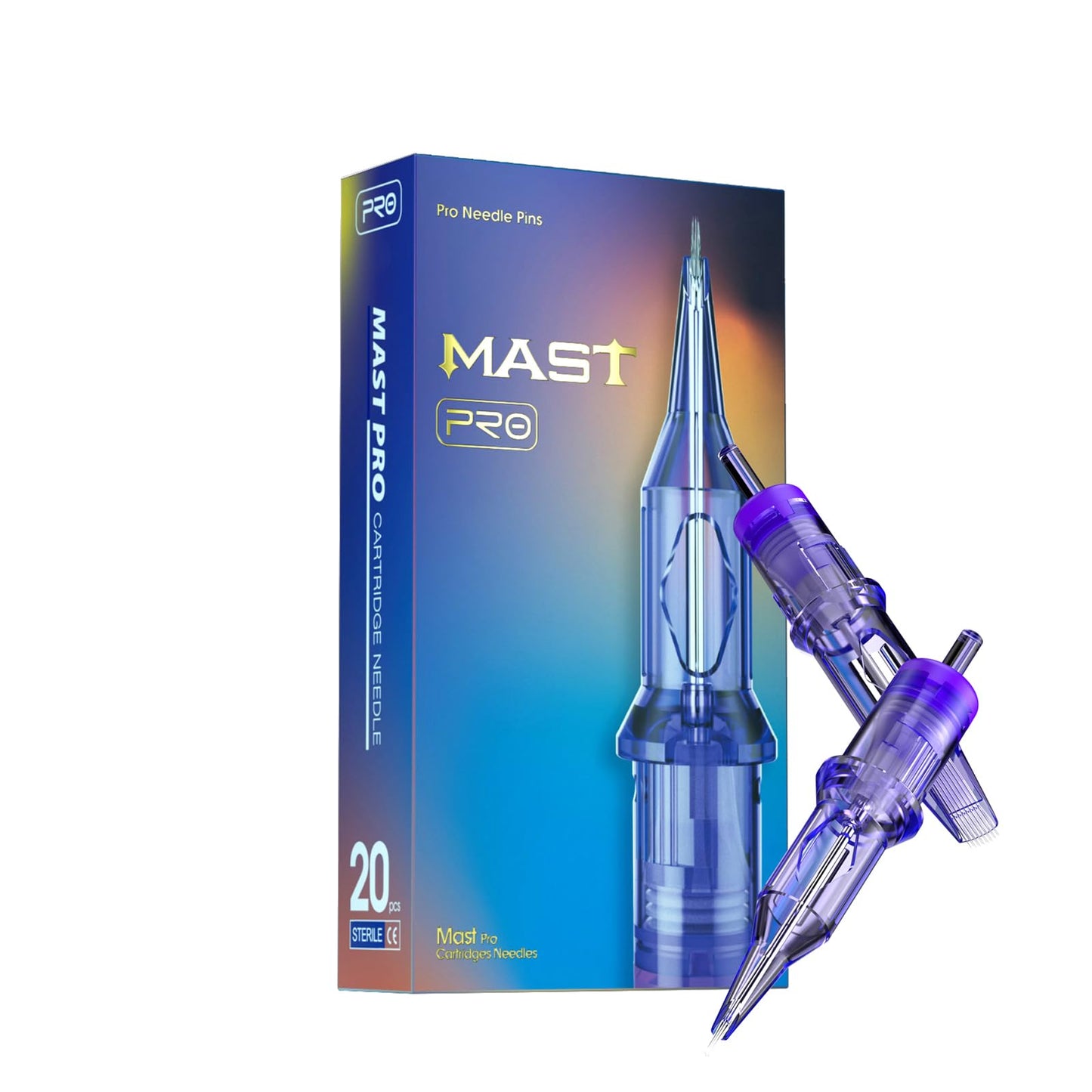 Mast Pro Tattoo Cartridge Needles 20Pieces #08 0.25 0801RL Standard Round Liner Disposable Membrane Needles for Tattoo Pen