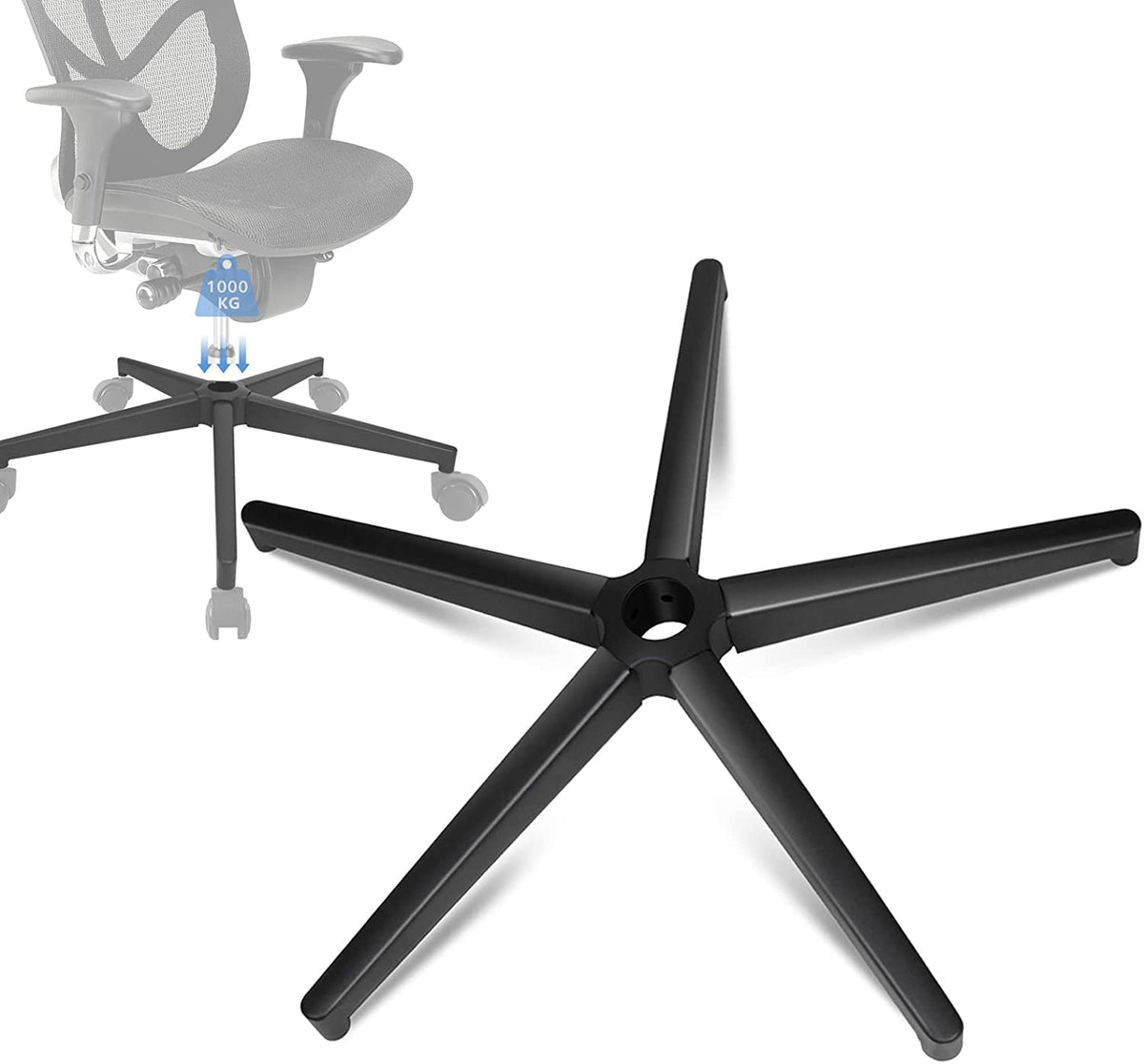 Baasha office chair base, office chair base replacement, black base, swivel chair base, chair base ，suitable for 11mm x 22mm castors