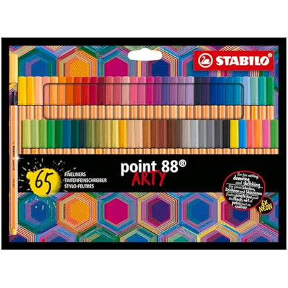 STABILO point 88 - Fineliner - ARTY - Pack of 65 - Assorted Colours