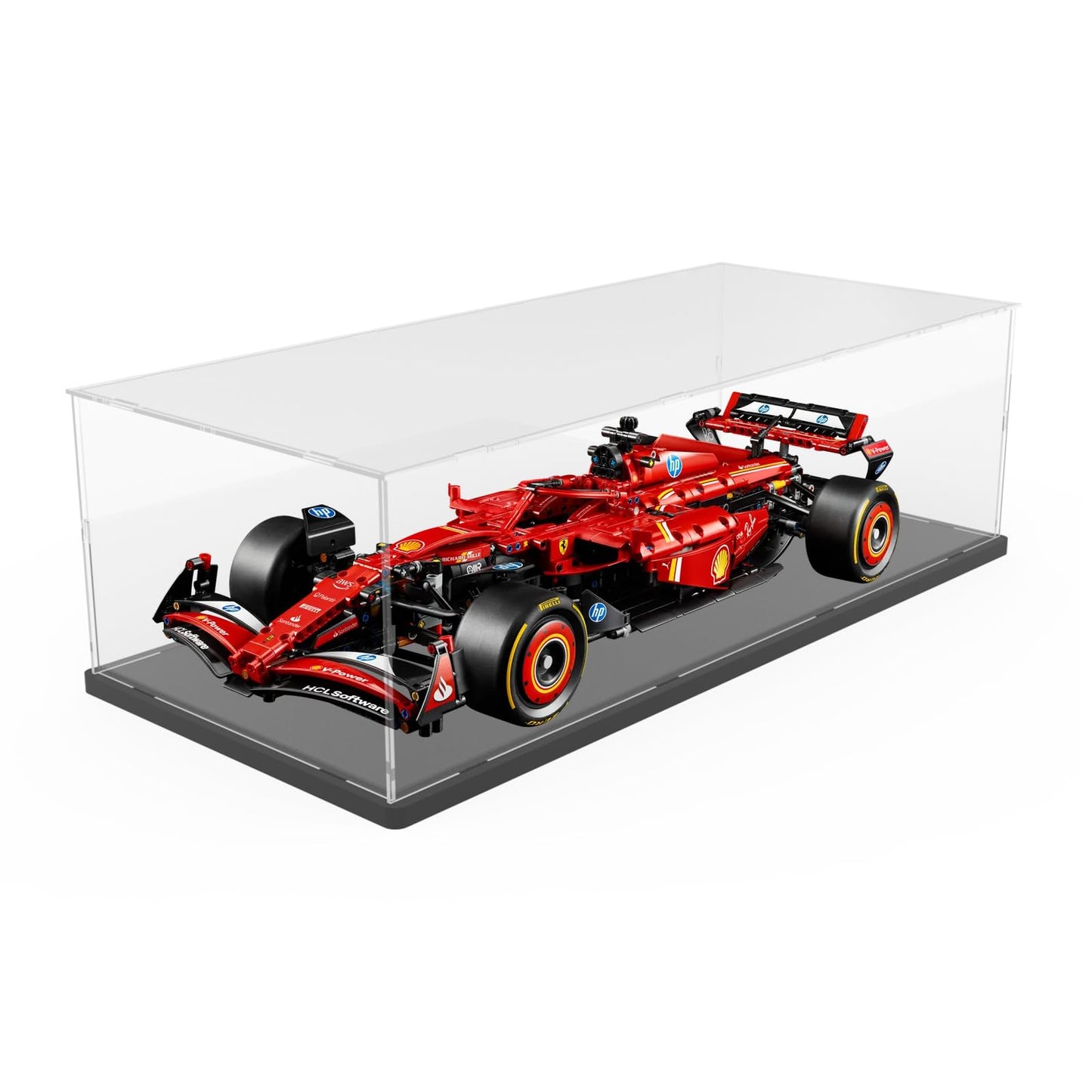 Nynelly 3mm Thick Acrylic Display Case for Lego F1 Cars for Lego Ferrari Mercedes McLaren F1 Model Cars