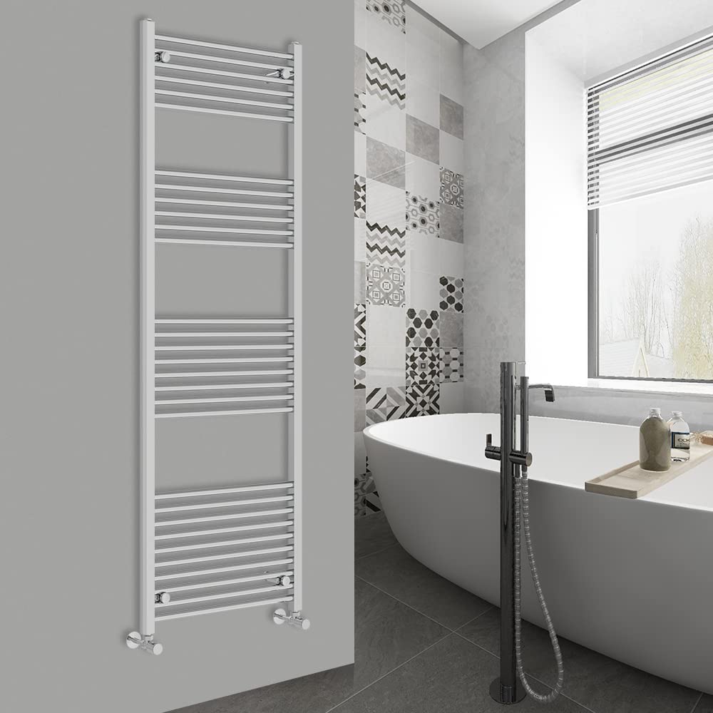 Warmehaus Straight Bathroom Heated Towel Rail Radiator Chrome 1800x600mm