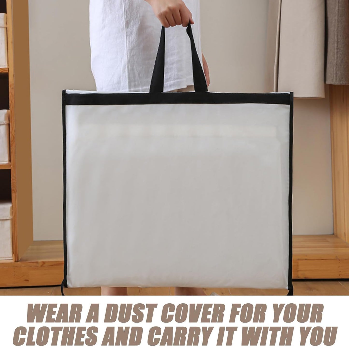 Long Dress Bags Covers Garment Storage bags with Zip Wedding Dust Cover Foldable Washable Clear Lightweight Garment Bags for Travel Weddings Suits