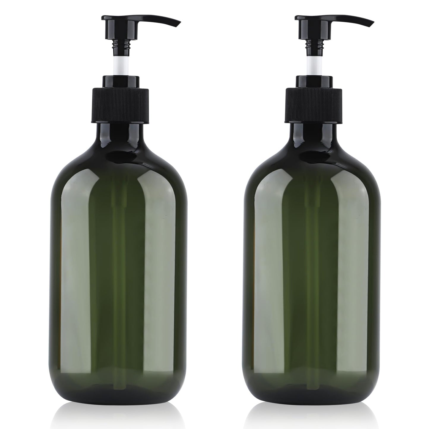Soap Dispenser with Pump, 2 Pack Empty Refillable Pump Bottle Dispensers 500ml Bathroom Liquid Hand Dish Soap Dispenser Bottles Containers Plastic