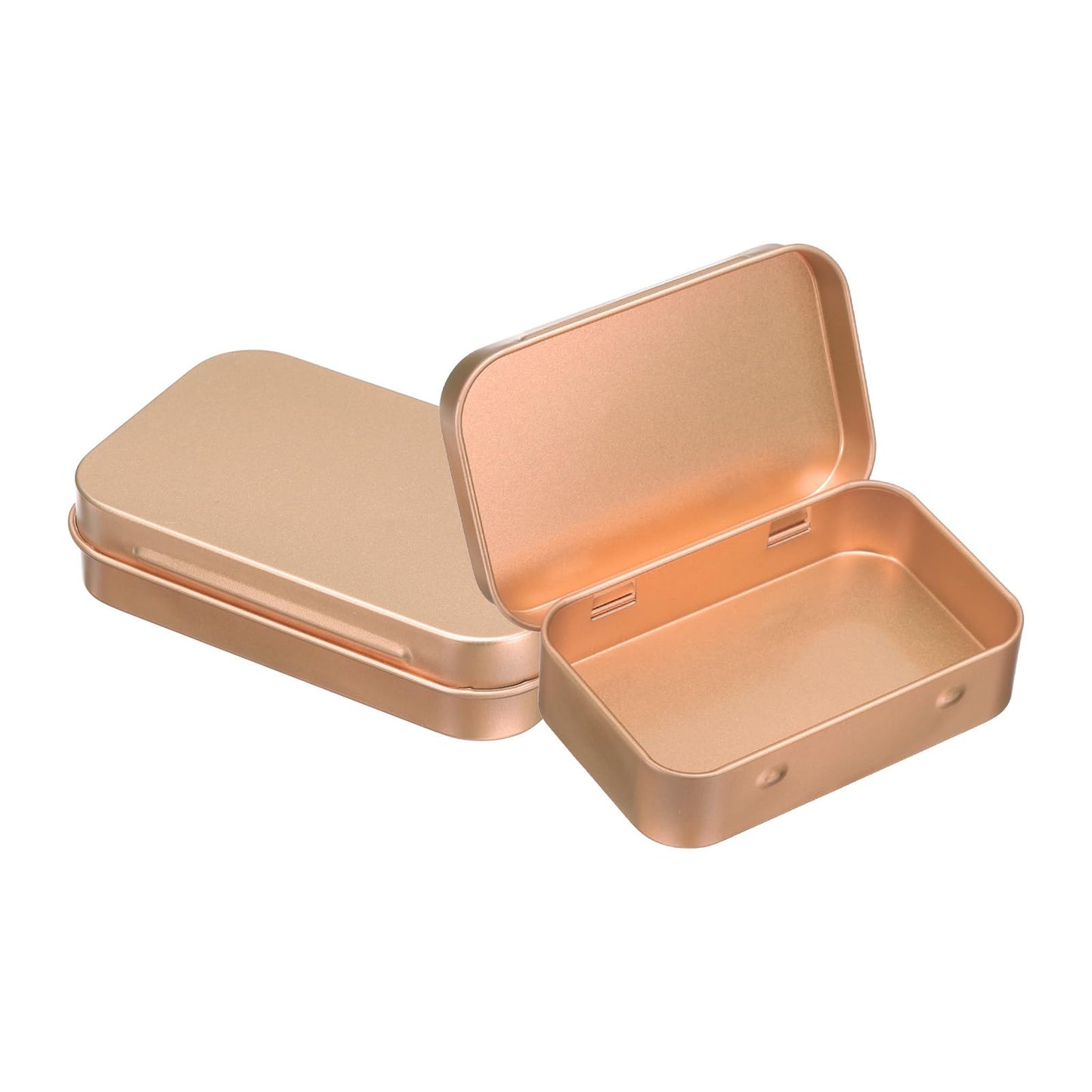 sourcing map 2pcs Metal Tin Box, 3.7x2.4x0.8 Mini Portable Rectangular Empty Tinplate Small Storage Container Airtight Tins with Lids for Candy