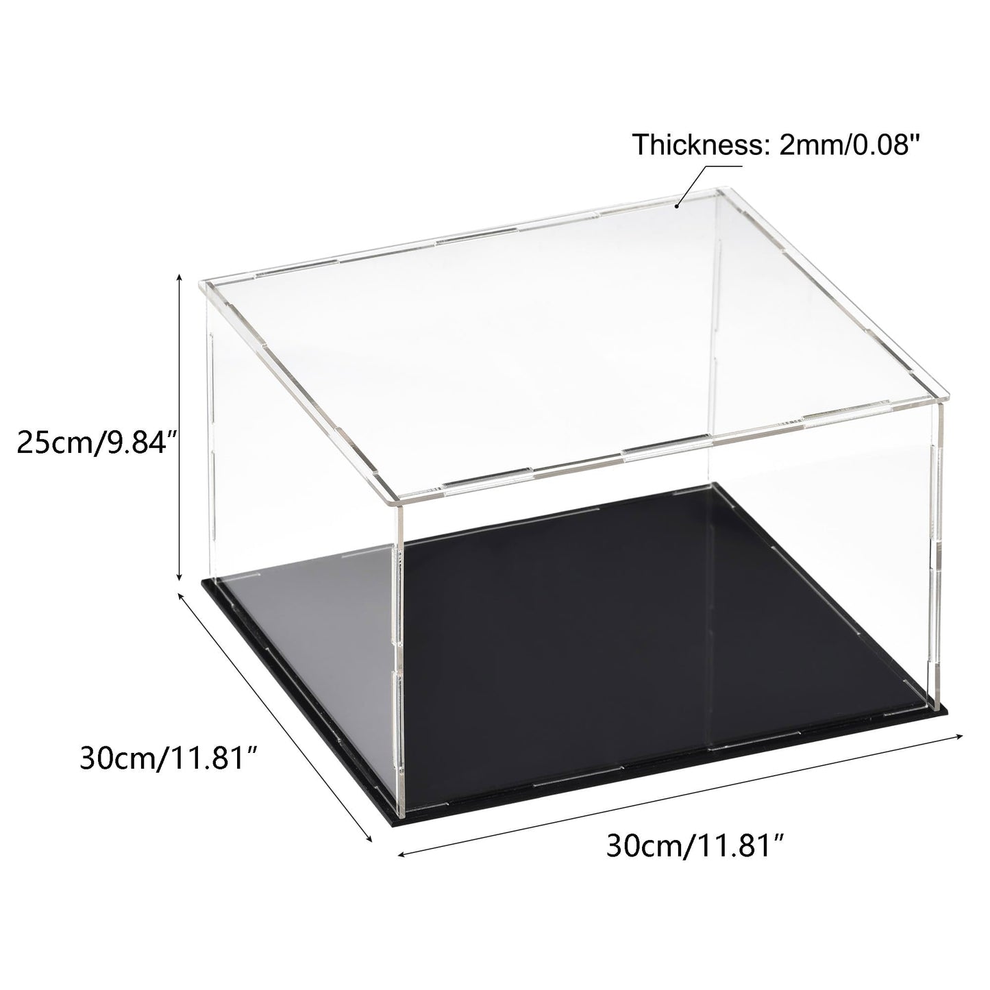 Recogwood Acrylic Display Case, 30 x 30 x 25cm Dustproof Clear Showcase