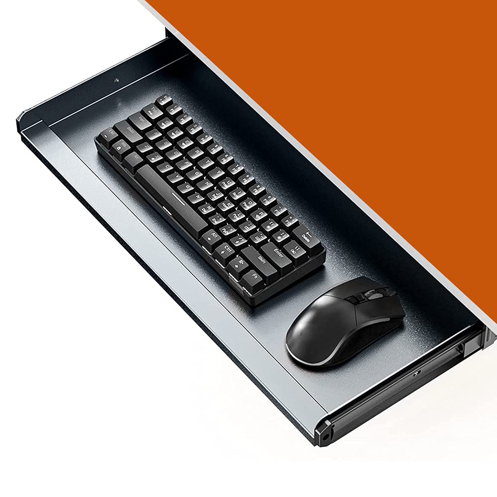 YANGHX Keyboard Tray Under Desk Slide Drawer Heavy-Duty Ergonomic Keyboard Slide-Out Platform,Underdesk Drawer Office Storage Organizer Computer Desk