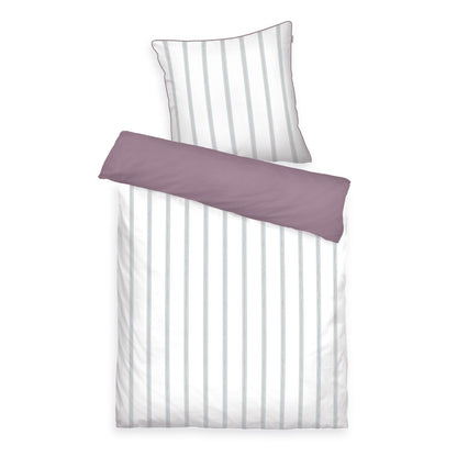 TOM TAILOR Satin-Bettwäsche, 60 x 80 cm + 140 x 200 cm, 100% Baumwolle/Satin, mit farbiger Paspel am Kissen, Wendemotiv und Markenreißverschluss