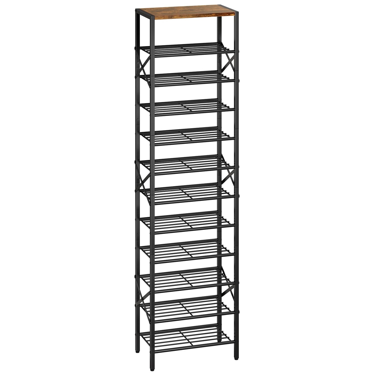 IBUYKE 12 Tier Narrow Shoe Rack, Vertical Tall Shoe Storage Organizer for 24 Pairs of Shoes