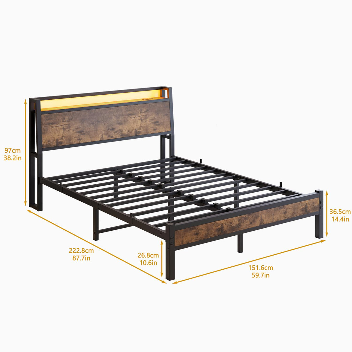 JELUTE King Size Bed Frame, Black