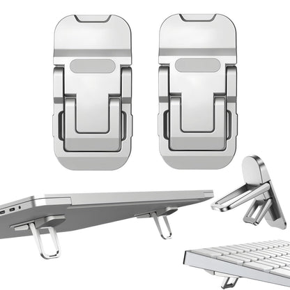 Chenflying 2 Pcs Zinc Alloy Foldable Laptop Stand, Portable Computer Mini Keyboard Riser with 2 Adjustable Angles