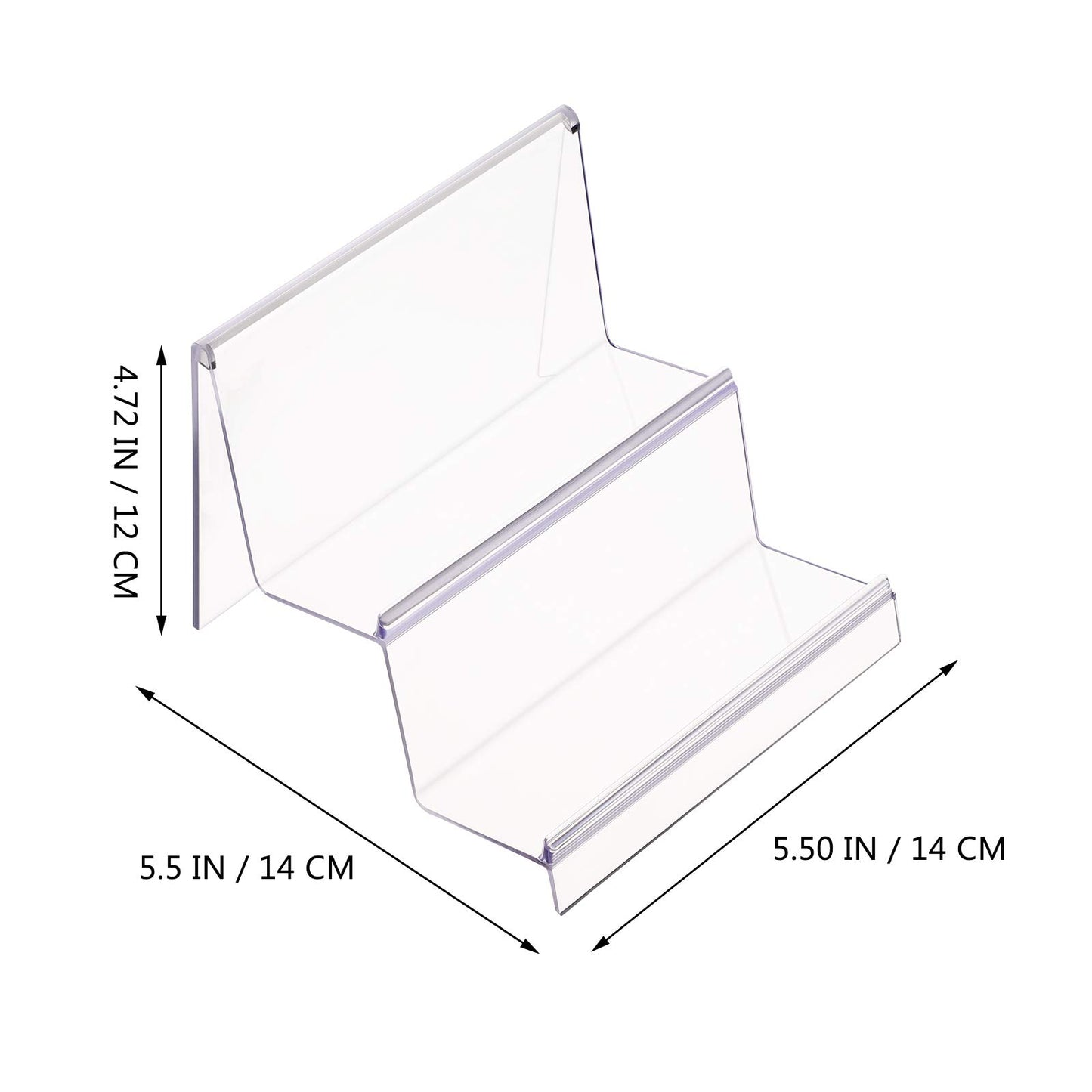 Cabilock Clear Acrylic Desktop Wallet Rack 2 Tier Storage Display Stand Holder for Purse Handbag Organizer Compact 5.71 X 5.51 X 4.72 Inch