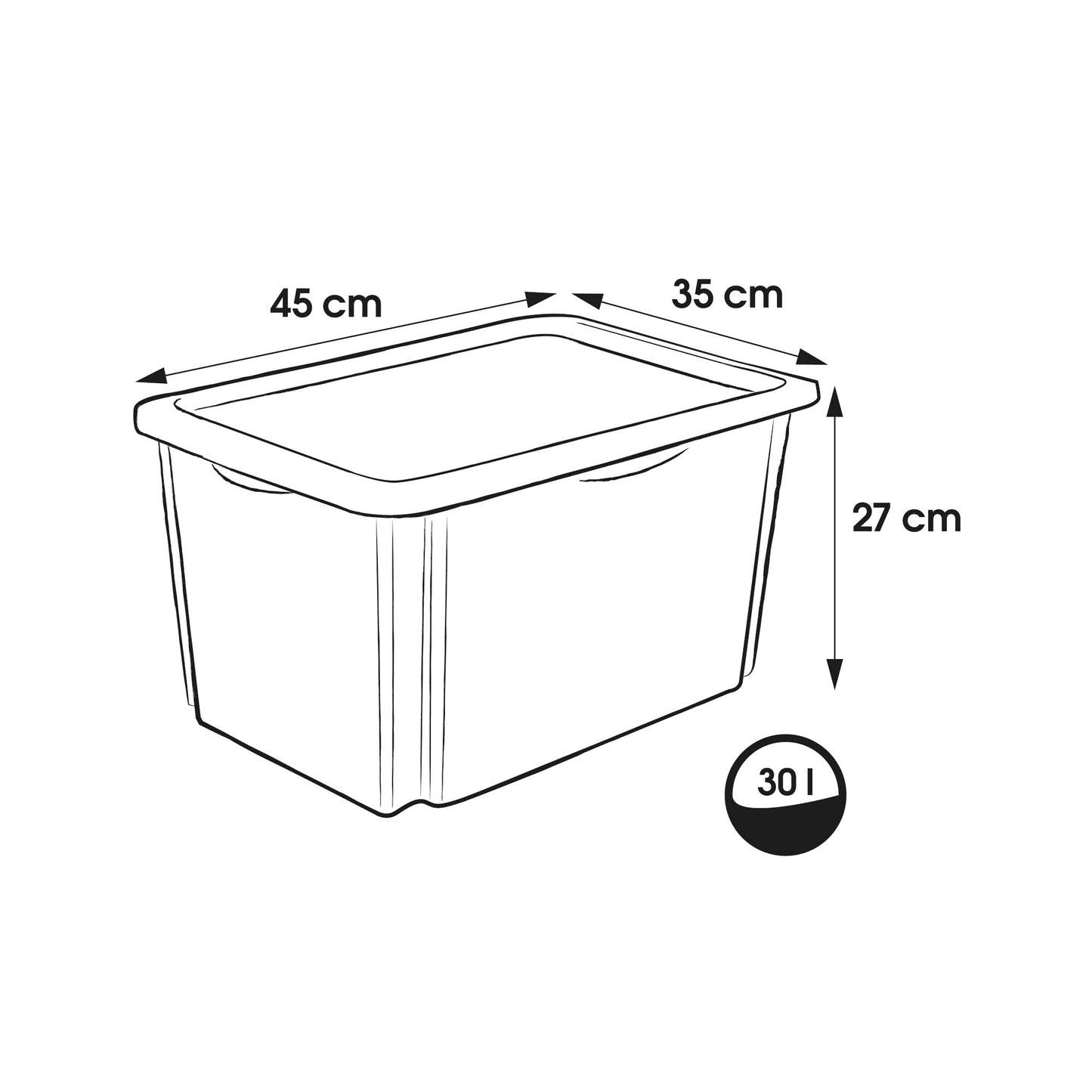 keeeper Karolina 3 x Mickey Storage Box with Lid, Rotating and Stackable, for Children, 30 L, Cloudy Blue