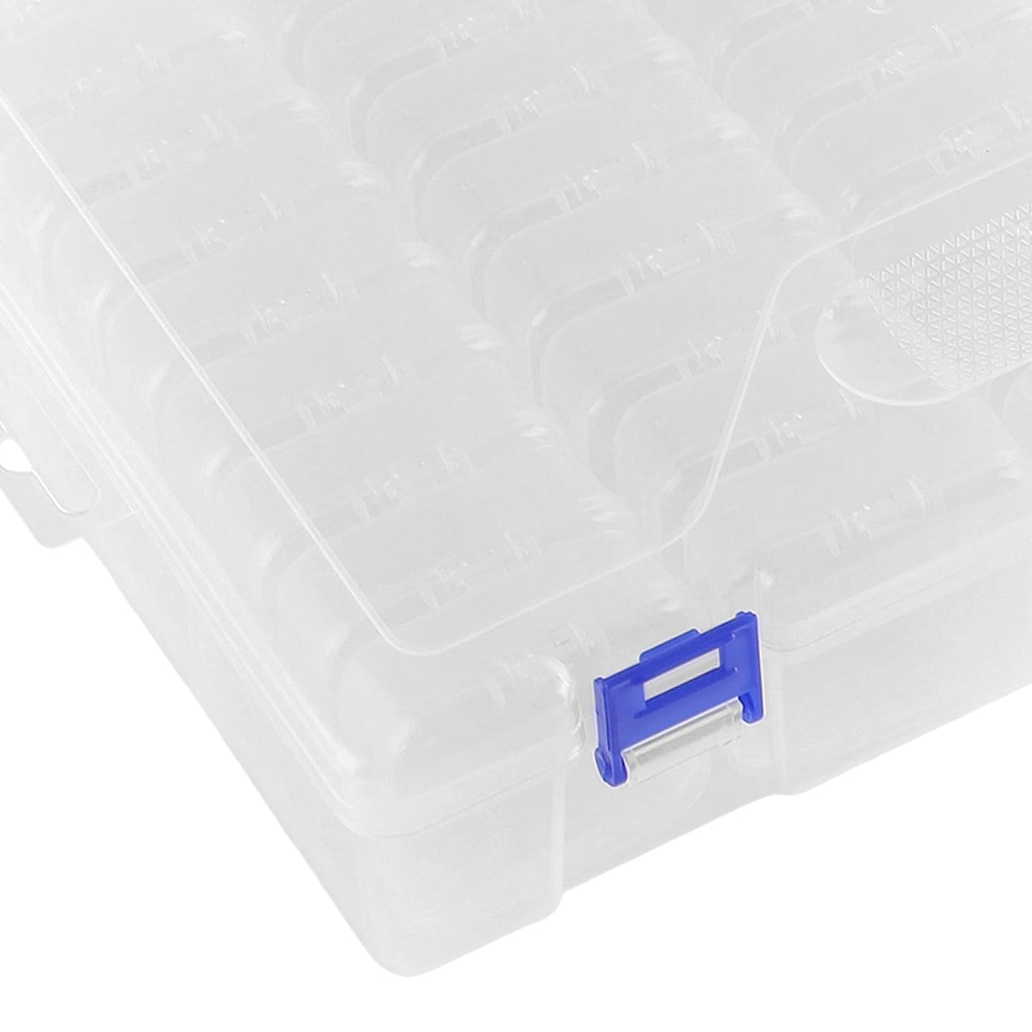 HAKZEON 2 Pack 92 Grids Small Bead Organisers, Clear Bead Storage Containers with Hinged Lid for Diamond Painting Accessories, Jewellery Making