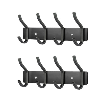 MEIJO Coat Hooks Wall Mounted, Coat Rack Wall Mounted Stainless Steel with 4 Hooks Heavy Duty Coat Hooks for Door, Bedroom, Bathroom, Kitchen