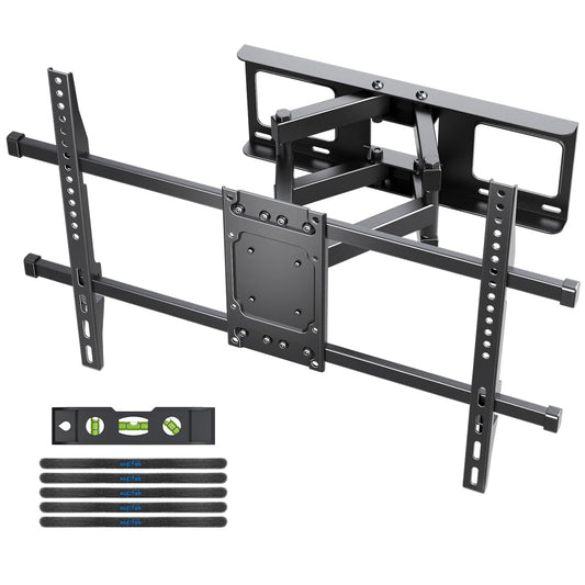 Suptek Full Motion TV Bracket for 32-84" TVs | 75/70/65/55/50/48/43/42/40 Inch Swivel Wall Mount | Space Saving Tilt Design | Fits Wood Studs & VESA