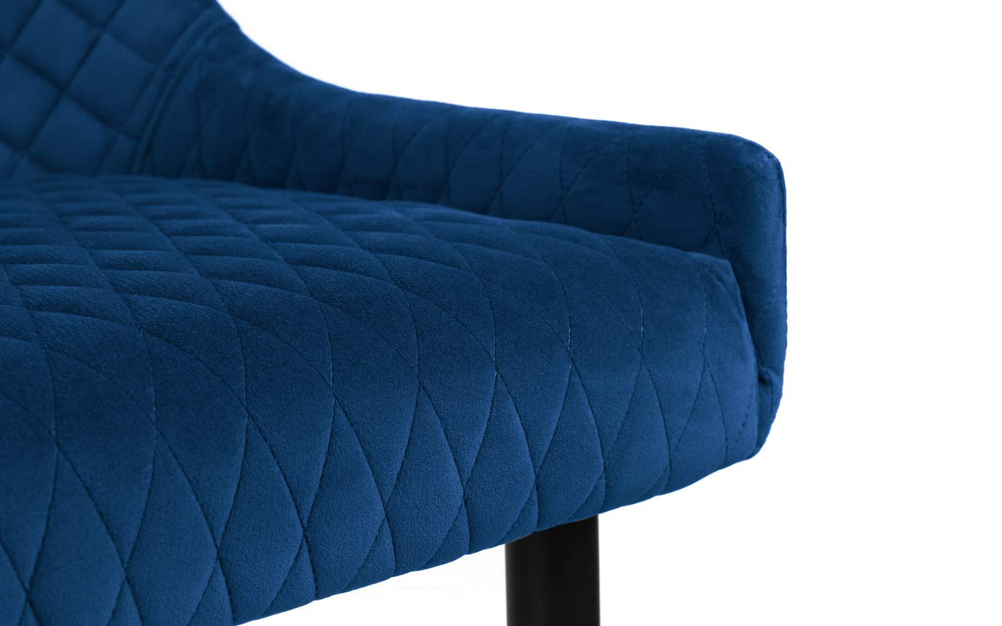 Julian Bowen Luxe Dining Bench for 2, High Back, Velvet, Blue - H82xW143cm