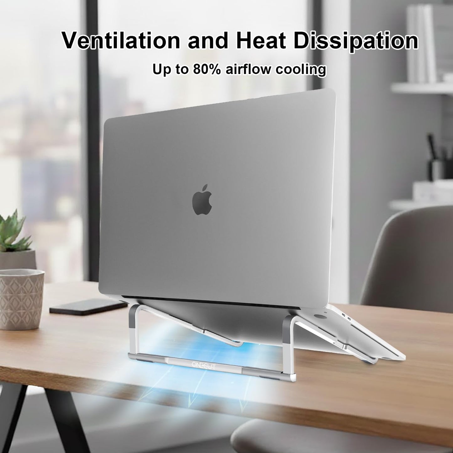 OneCut Foldable Laptop Stand for Desk, Aluminum Computer Stand for Laptop, Potable Laptop Riser, Laptop Stand, Compatible for MacBook Pro/Air, Dell