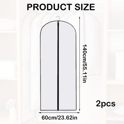 Dress Bags Covers long,2 PCS Dress Covers Garment bags Full Length,Garment Covers Translucent with Zip Waterproof Dustproof Long Dress Bags Covers