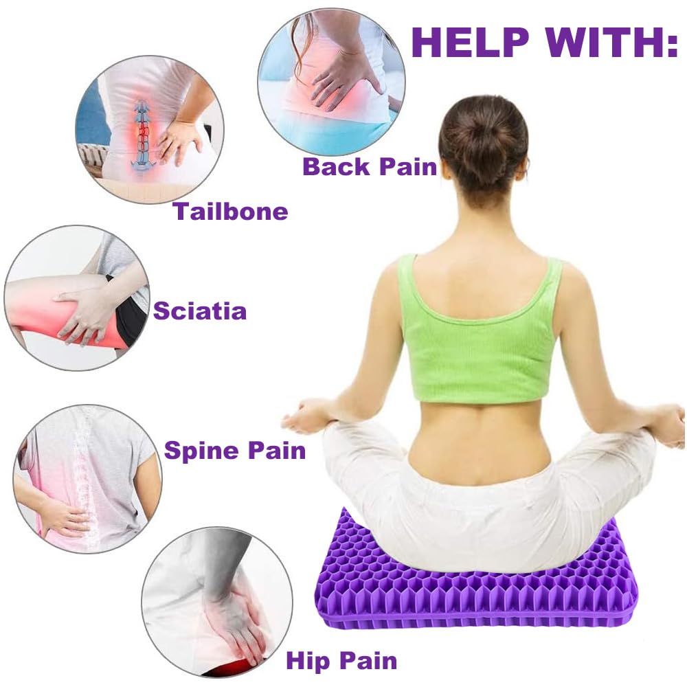 Chair Cushions,Car Seat Cushion,Honeycomb Gel wheelchair Cushion for Driving,Airplane,Travel,Orthopedic,Coccyx,Office,Desk,Pressure