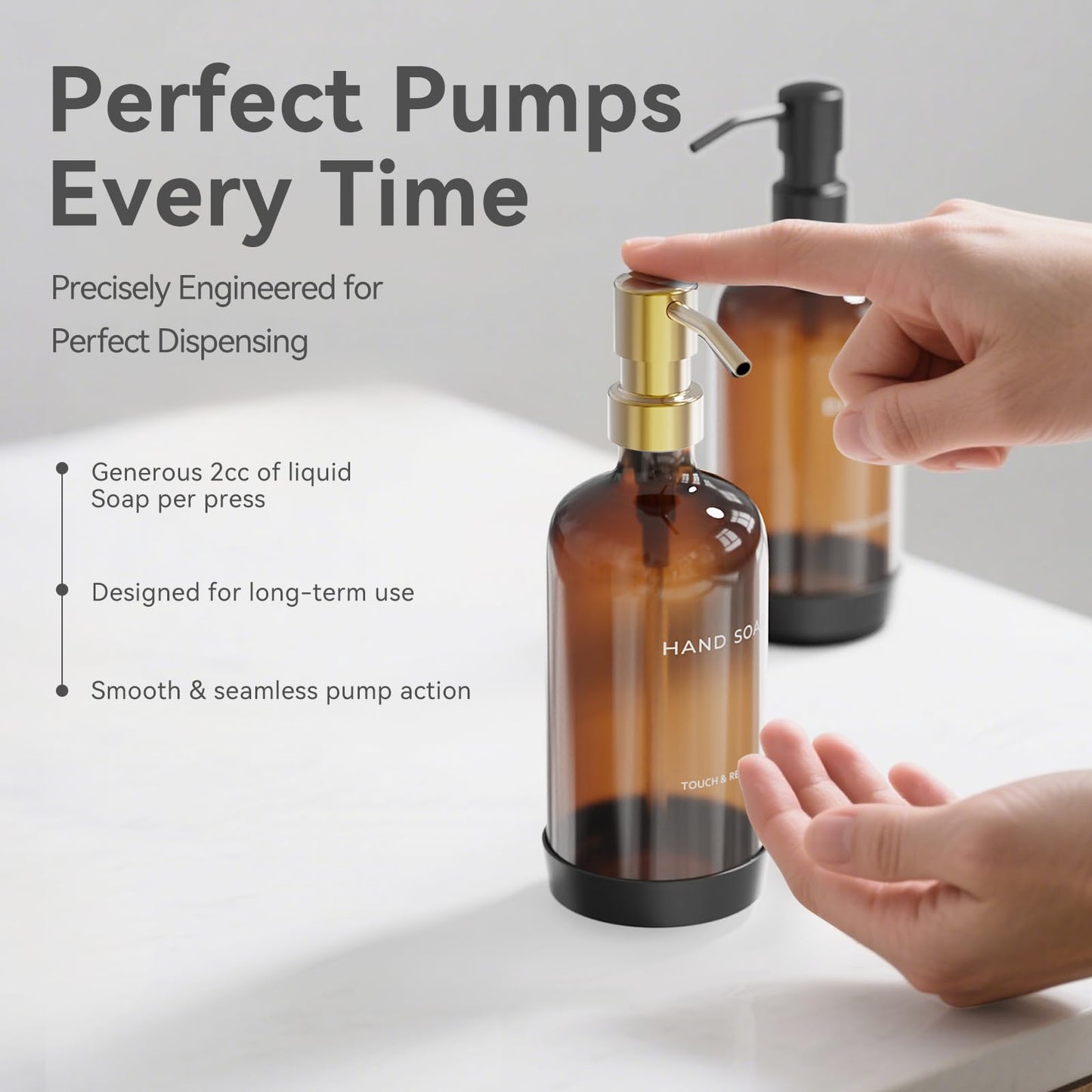 Kitchen Soap Dispenser with Non-Slip Protective Silicone Pad - Hand and Dish Soap Dispenser for Kitchen,Modern Kitchen Decor & Accessories.
