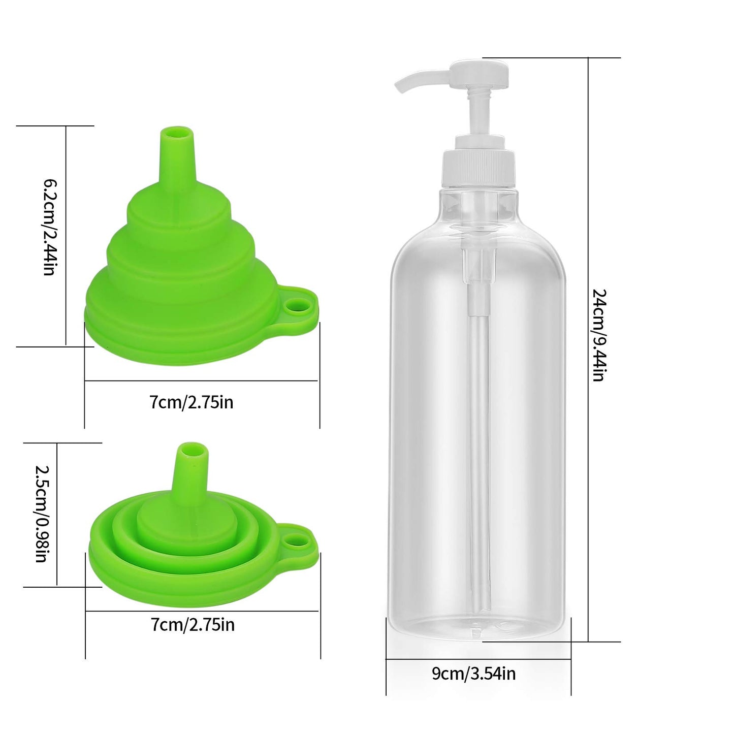 2 Pcs Shampoo and Conditioner Bottles, 1000ml Empty Plastic Refillable Handwash Shower Soap Pump Bottles Dispensers for Cleaning, Travel, Liquids