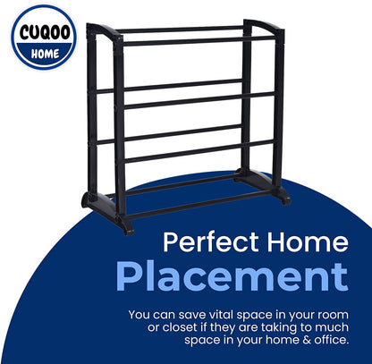 CUQOO Shoe Rack 4 Tiers | Extendable Expandable Adjustable Metal Storage