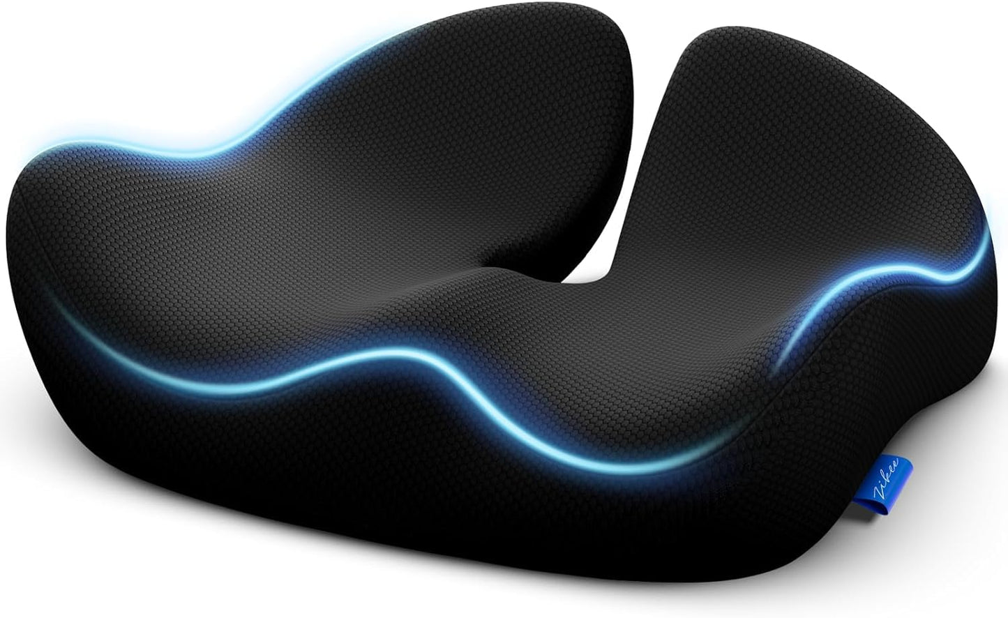 HoldOneLight Ergonomic High Density Memory Foam Seat Cushion, Pioneering Pressure Relief Design for Tailbone, Sciatica, Back & Hemorrhoid Pain