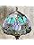 MIAOKE Stained Style Table Lamp, Vintage Table Lamp, Handcraft Stained Glass Lampshade, Table Lamps for Bedroom, Bedside Lamp, Study, Office (Blue Tulip)
