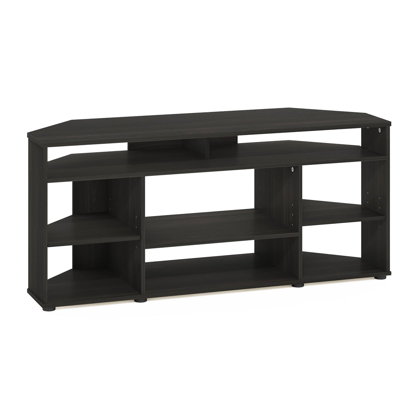Furinno JENSEN TV Stand, Corner Entertainment Center, TV Console for TV up to 55 Inch, for Living Room, Bedroom, Espresso