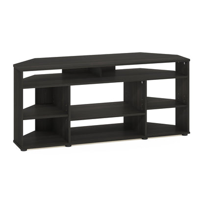 Furinno JENSEN TV Stand, Corner Entertainment Center, TV Console for TV up to 55 Inch, for Living Room, Bedroom, Espresso
