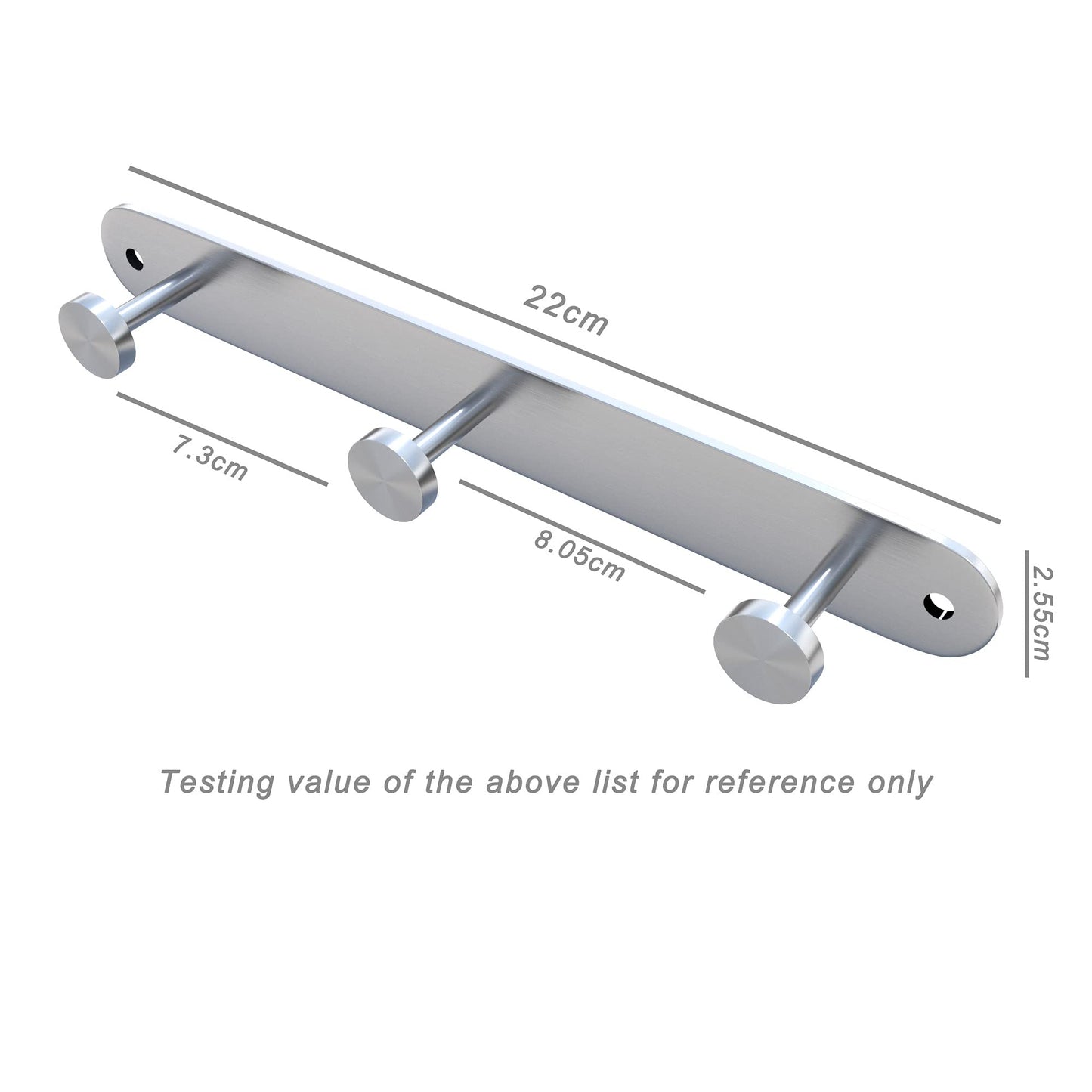 INTIRILIFE Stainless steel coat rack Modell A - 3 Hooks - coat hook rack wall mount wall hook wardrobe in 5 different designs