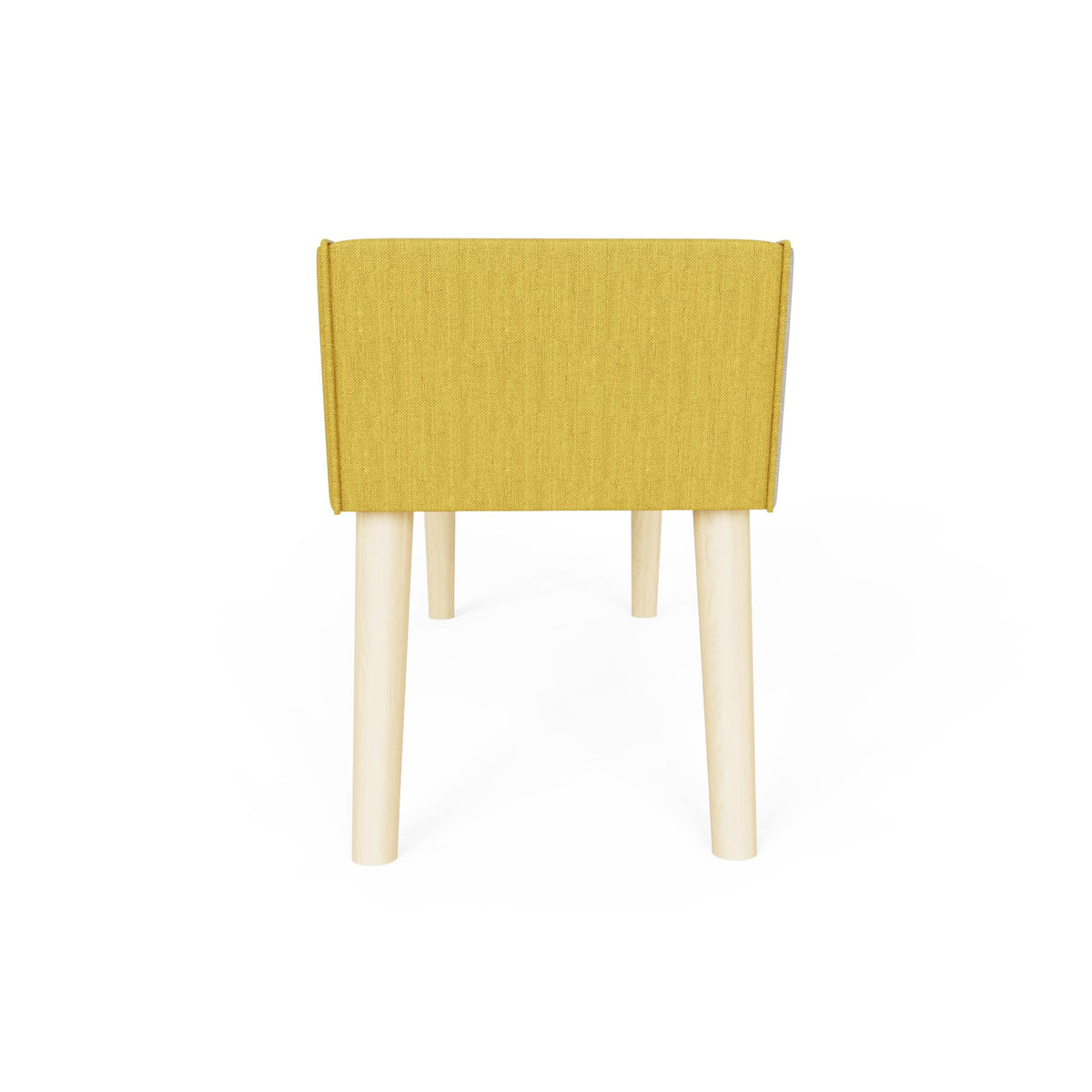 GFW Milan Upholstered Bench, Mustard Bench with Solid Wood Legs, Scandi Style Bedroom, Hallway and Window Seat