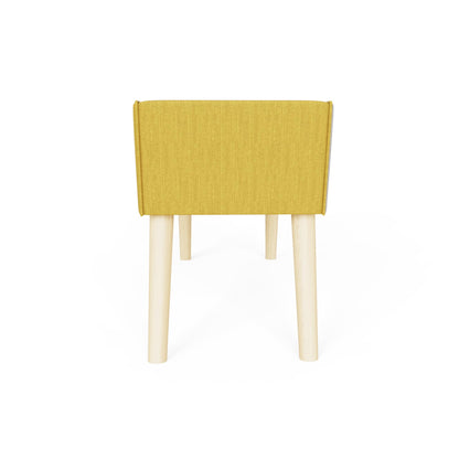 GFW Milan Upholstered Bench, Mustard Bench with Solid Wood Legs, Scandi Style Bedroom, Hallway and Window Seat