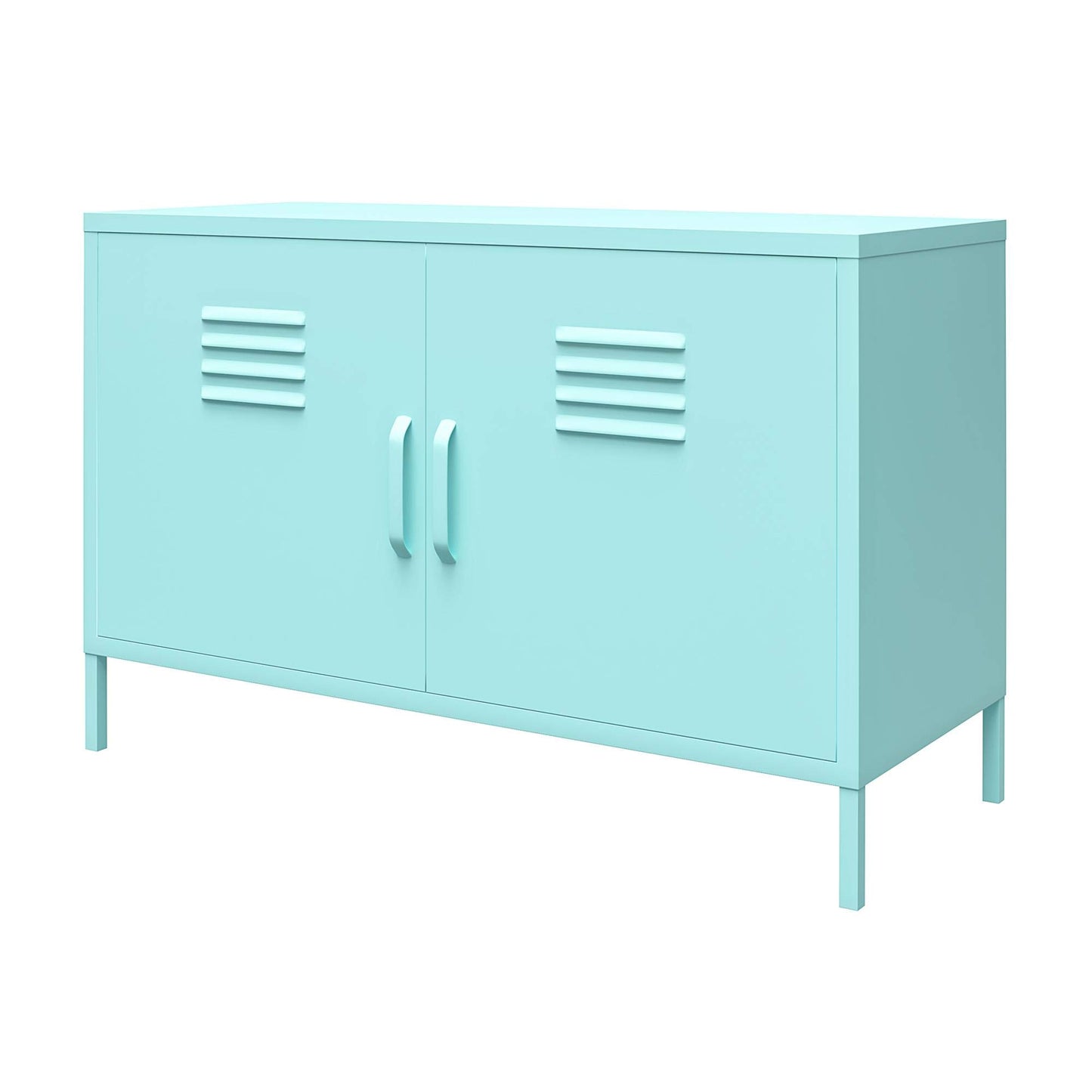 DHP Furniture Cache 2 Door Metal Locker Accent Cabinet Mint