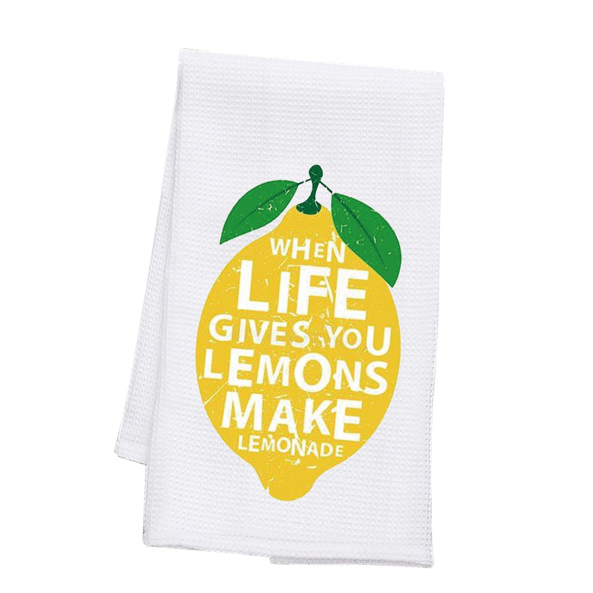 PLITI When Life Gives You Lemons Make Lemonade Novelty Kitchen Towels with Sayings Flour Sack Cotton Hand Towel Make lemonade towelU