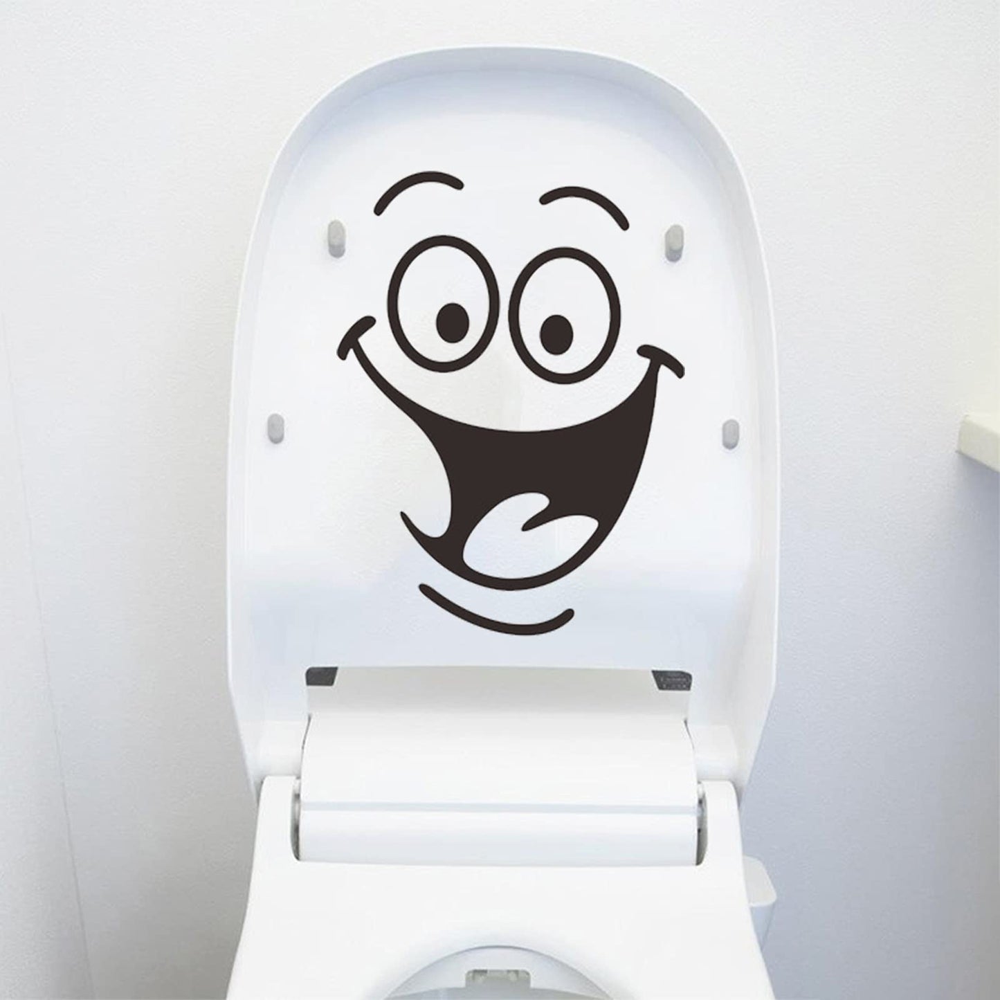 Toilet Sticker, Toilet Lid Sticker with Smiley Face PVC Waterproof Sticker Toilet Funny Cartoon Toilet Removable DIY Sticker for Bathroom, Kitchen