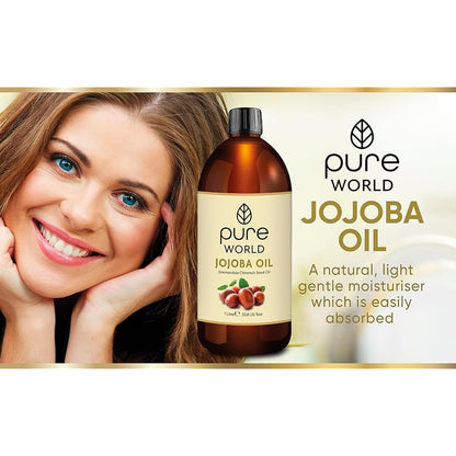 Pure World Natural Jojoba Oil… Jojoba Oil, 1 Litre Jojoba Oil Cold Pressed 100% Pure and Undiluted