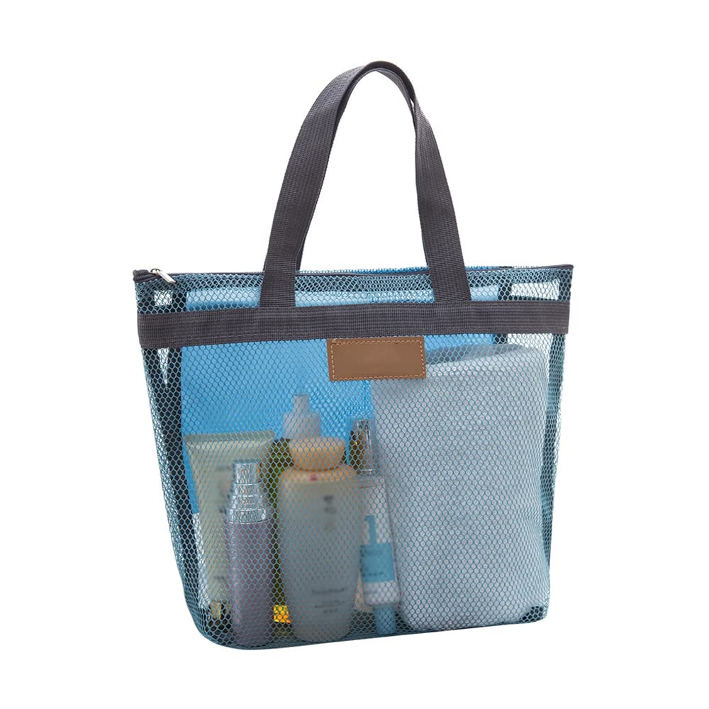 Pebipoo Mesh Shower Caddy Bag, Quick Dry Portable Tote Bag and Inner Pocket, Lightweight Bath Organizer for College Dorm Bathroom, Swimming, Gym