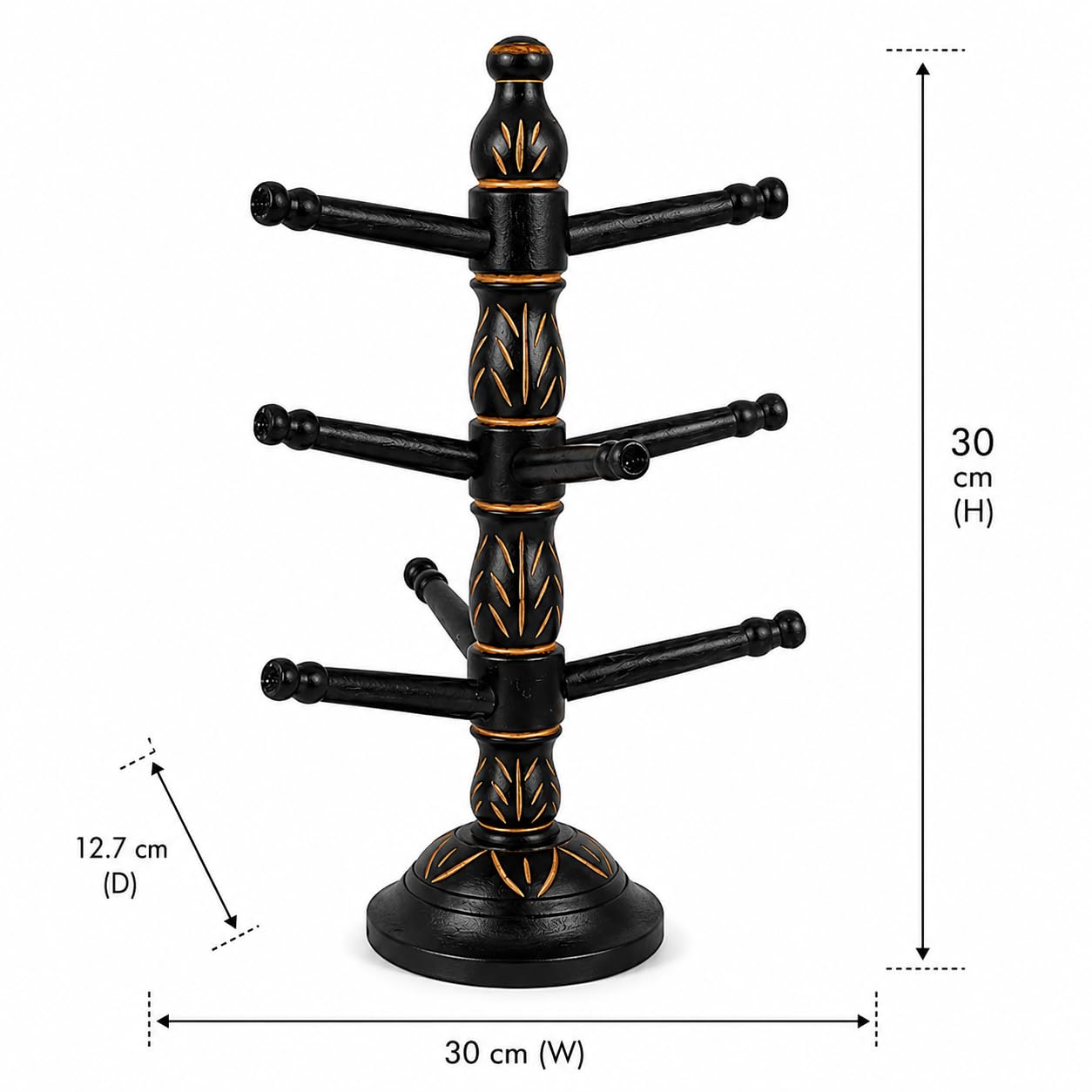BIGNAY Wooden Bangle Stand Organizer | Bracelet & Watch Display Holder | Jewelry Storage Rack for Dressing Table, Home & Retail Display