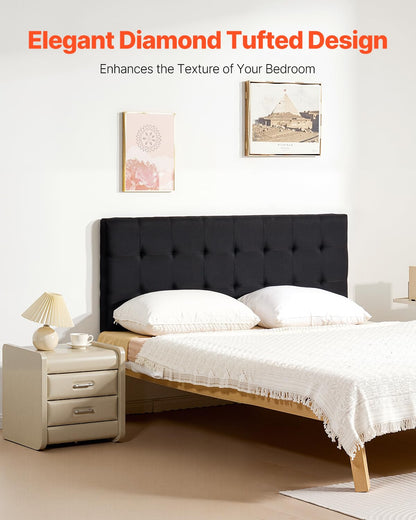VEVOR Headboard, Queen Size Headboard with Adjustable Height, Comfortable Diamond Tufted for Queen Size Bed, W62.2 x H42.72-54.53 x D2.76 in