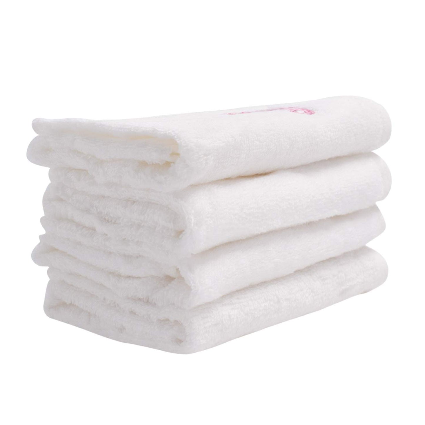 Nanxson Washcloth Towels Set 4 Pack Cotton Fingertip Towel Hand Bath Towel Baby Wash Face Cloths MJ0004 (4 pieces set (30 x 30 cm), white)
