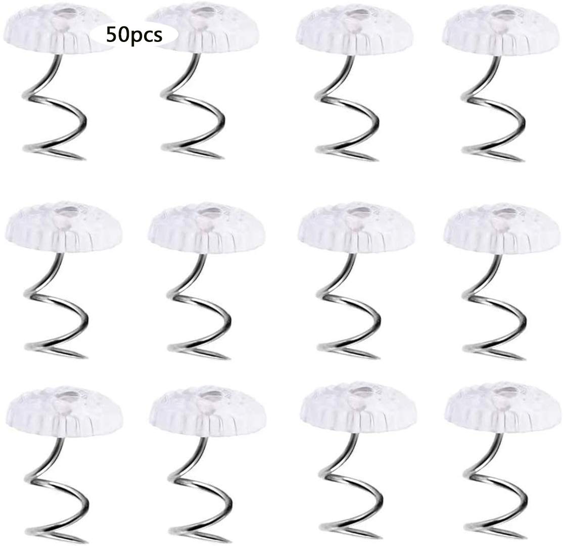 Twist pins 50 Pieces Clear Heads Twist Pins Plastic Head Upholstery Pin for Slipcovers and Bedskirts