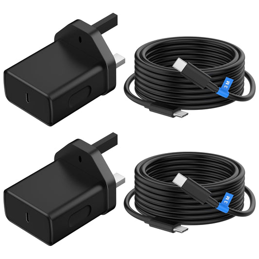 45W Super Fast Charger Type C, 2 Pack 45W USB C Wall Charger Fast Charging with 3M Long Type C Charger Charging Cable Cord Compatible for iPhone 17 16