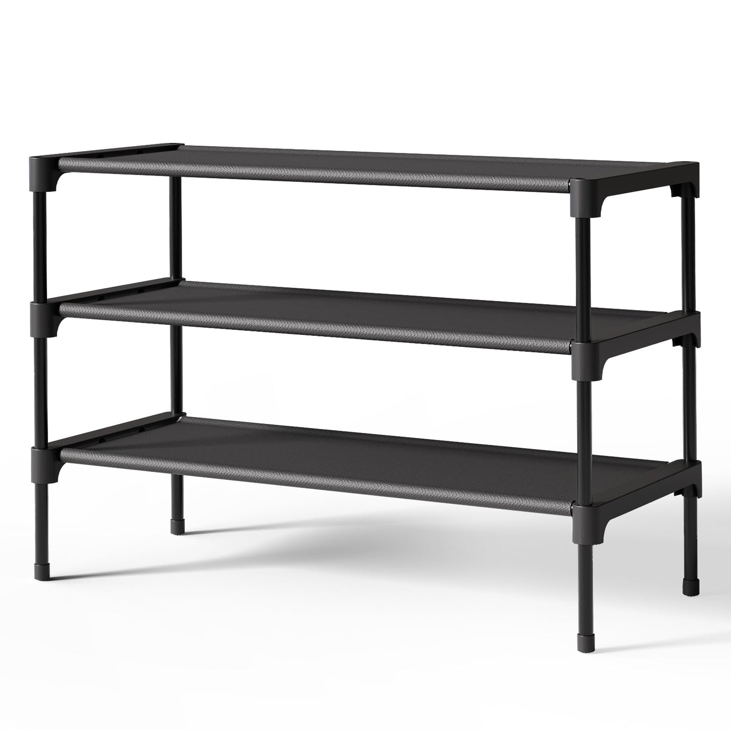 Kitsure Premium Non-Woven Shoe Rack Shelf, 63 x 30 x 39 cm, Black