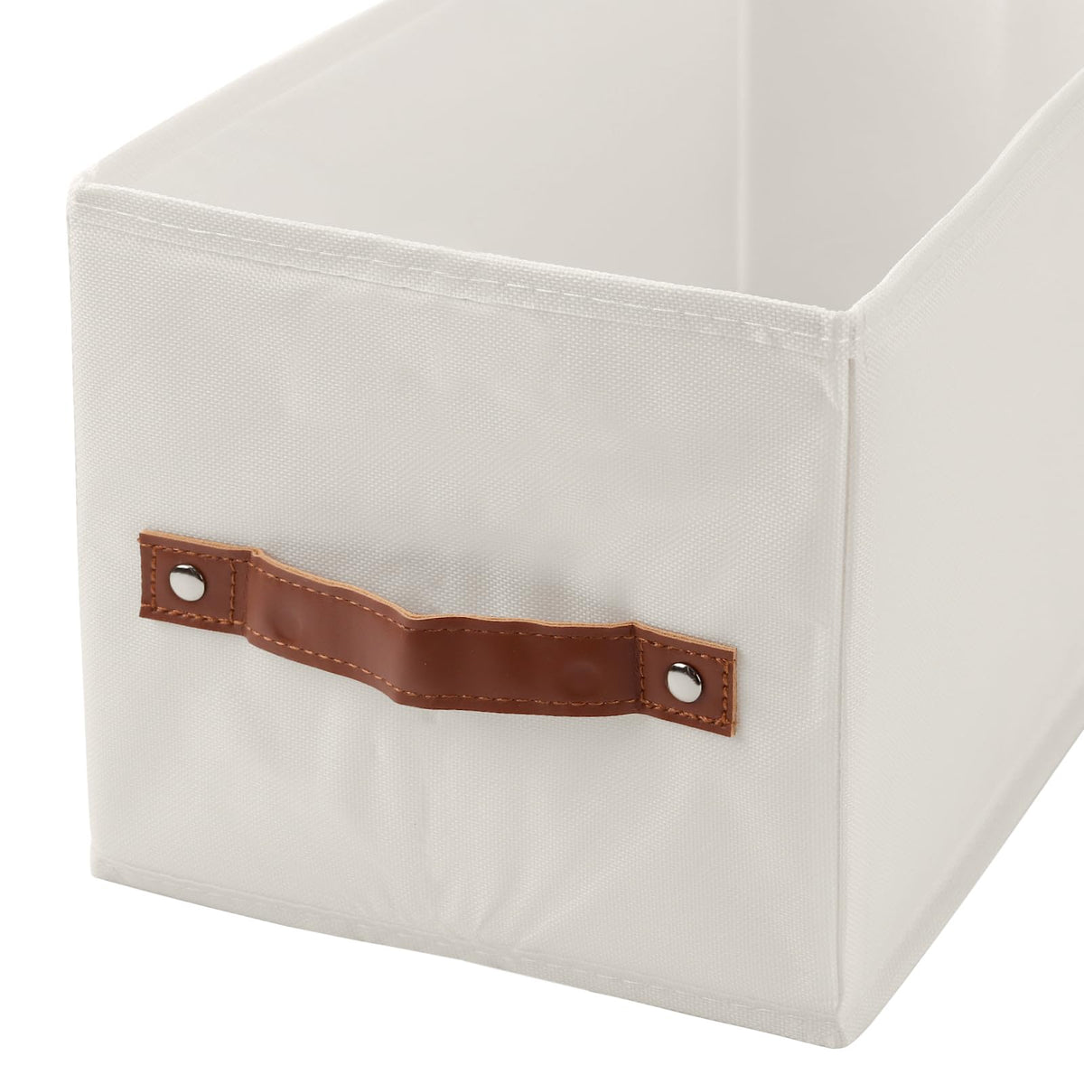 FUNSUEI Fabric Storage Bins 4-Pack, Narrow Shelving Baskets with Handles, Small Space Organizers for Home & Office