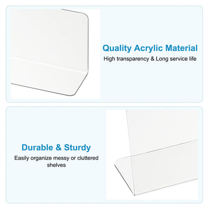 PATIKIL 6 Pack Shelf Dividers for Closet Organization, 200 x 40 x 120mm Acrylic Closets Separator Kitchen Cabinet Shelves Under Bed Blocker for