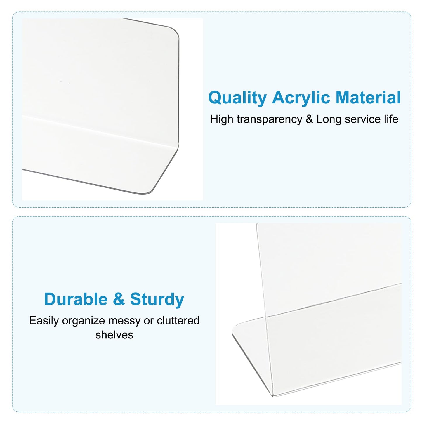 PATIKIL 6 Pack Shelf Dividers for Closet Organization, 350 x 40 x 120mm Acrylic Closets Separator Kitchen Cabinet Shelves Under Bed Blocker for